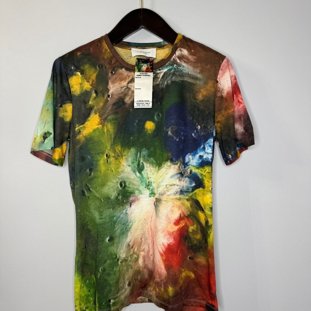 La Galeriste Yin Yang Wearable Art Colofull T-Shirt  Size: M